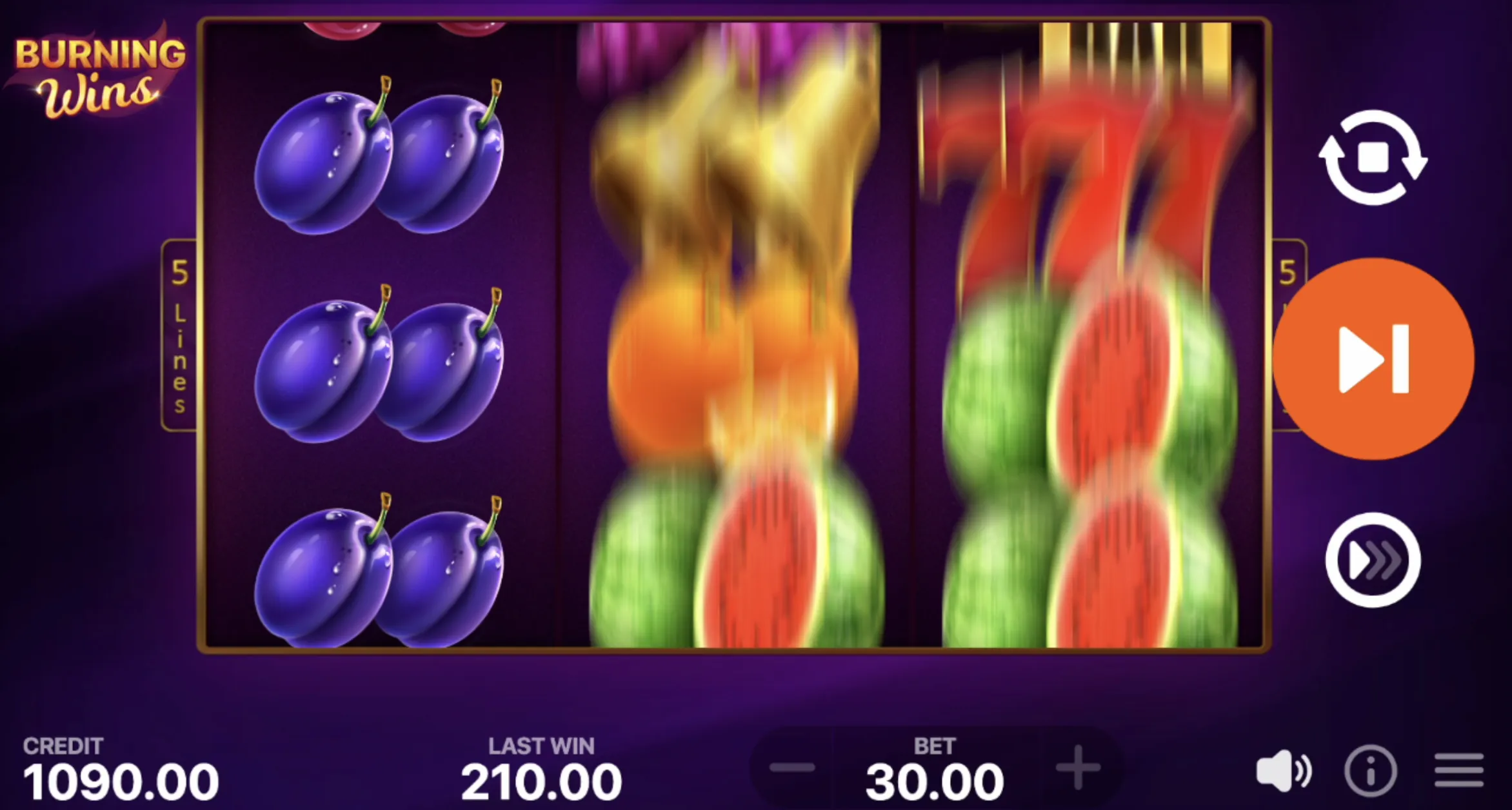 Burning Wins: classic 5 lines Slot